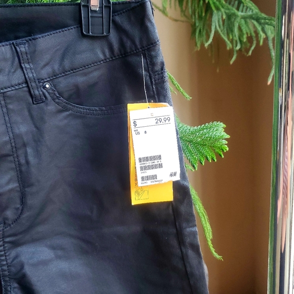 H&M Faux Leather High Waisted Skinny Jeans - Picture 3 of 4